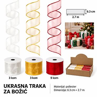 KMT Božićna ukrasna traka od fine mreže 2901476 Dekorativna božićna