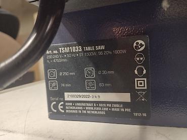 Cirkulari: Cirkular donešen iz Nemačke model FERM TSM1033 Snaga 1800 W Cena 170e — 3