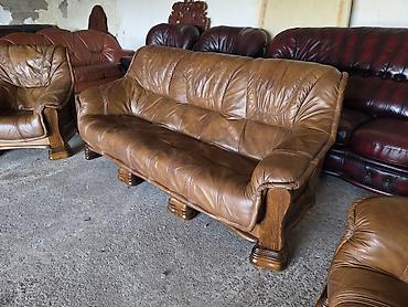 Stilske garniture: Kožna garnitura za dnevnu sobu – 1 - Sastav: trosed i dve fotelje - — 5