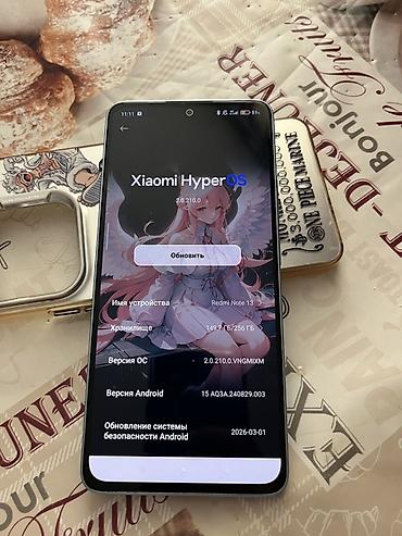 note 14: Redmi, Redmi Note 13, Б/у, 256 ГБ, цвет - Голубой, 2 SIM — 3