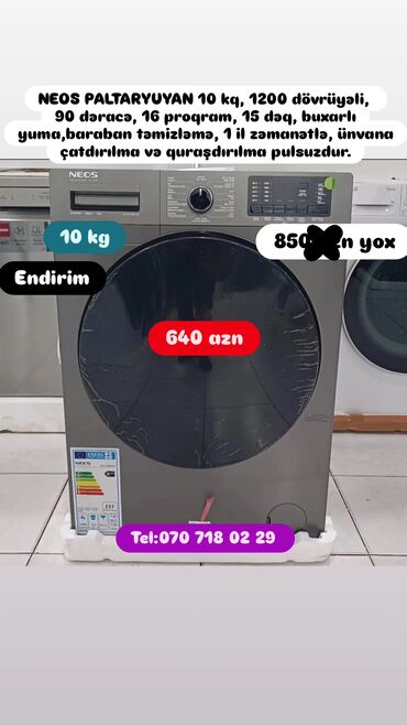 Paltaryuyan maşınlar: Paltaryuyan maşın 8 kq, Yeni, Pulsuz çatdırılma — 13