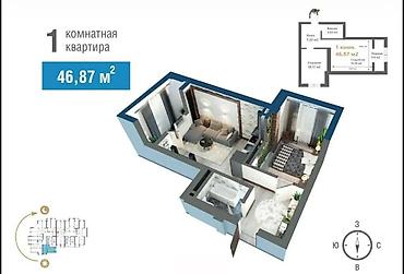 Продажа квартир: 1 комната, 47 м², Элитка, 4 этаж — 8