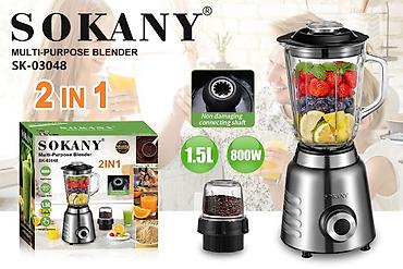 Блендер SOKANY SK‑03048 (2 в 1) - Универсальный блендер: измельчение