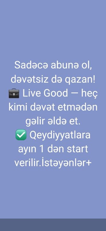 utucu işi: Live Good platforması vasitəsilə passiv gəlir əldə etmək üçün