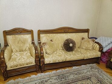 embawood mətbəx mebeli: Б/у, Классический диван, 2 кресла, Диван, Без подьемного механизма, Нераскладной