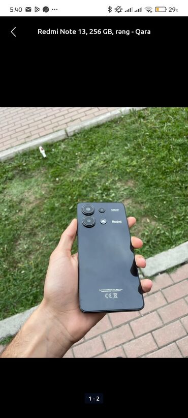 Boşqablar: Redmi Note 13, 256 GB, rəng - Qara, Zəmanət, Barmaq izi, İki sim kartlı