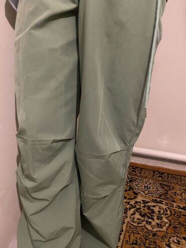 Штаны карго хорошего качества цвет зелёный размер стандарт