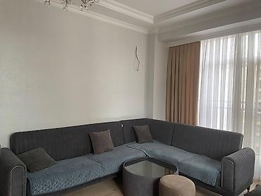 divan destleri ve qiymetleri: L‑şəkilli yumşaq künc divan - Rəng: tünd goy - Material: parça — 2
