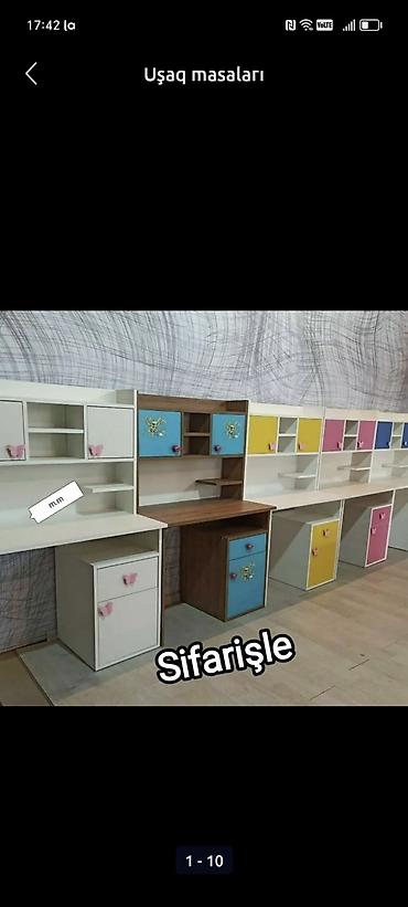 Uşaq masaları: Oğlan və qız üçün, Yeni, Siyirməsiz, Yazı masası, Stulsuz — 6