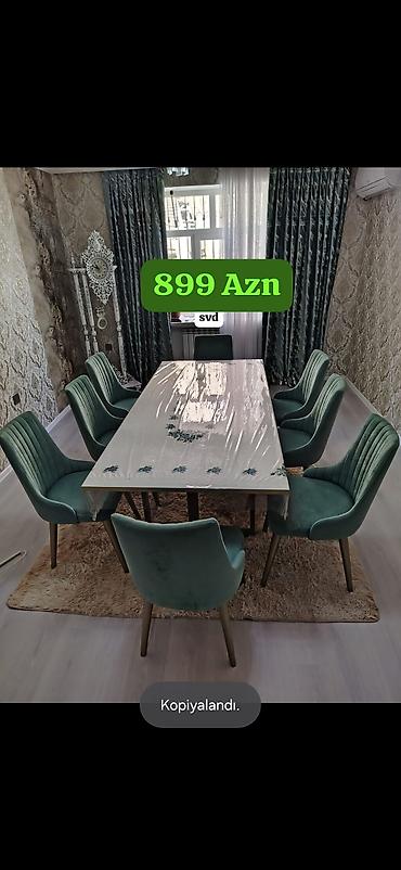 güzgülü mebel dəsti: Masa desti 900 azn 2500 alınıb demek olar tezedi Embawood dan 8 stulla — 1