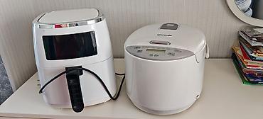 Mətbəx üçün 2 cihaz bir yerdə: 1) Hava fritözü (air fryer) – ağ rəng