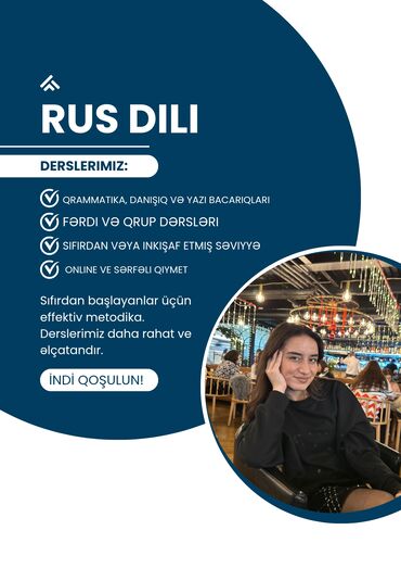 rusca azərbaycanca tərcümə: Xarici dil kursu, Rus, Böyüklər üçün, Uşaqlar üçün, Danışıq klubu