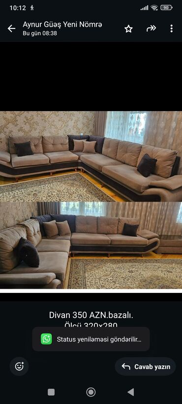 Tumbalar: Künc divan, İşlənmiş, Çatdırılma yoxdur