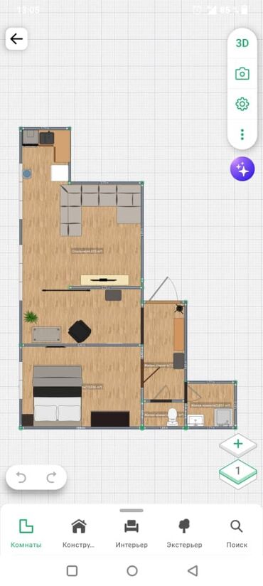 дом бешкунгой: 2 комнаты, 45 м², Индивидуалка, 2 этаж, Дизайнерский ремонт