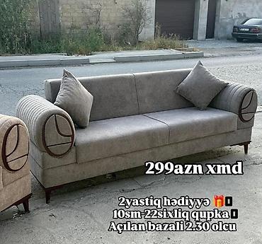Диваны: Qonaq otağı üçün rahat və funksional divan - Model: açılan, bazalı — 1