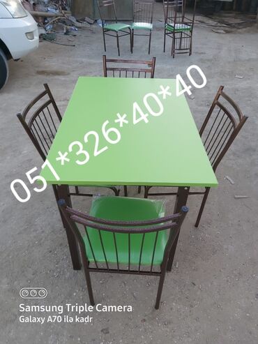 Bağ, çöl masa və oturacaq dəstləri: Yeni, Dördbucaq masa, 4 stul, Açılan, Stullar ilə, Metal, Azərbaycan — 13