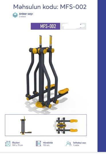 Digər trenajorlar: Açıq hava fitnes avadanlıqları – sarı/qrafit rəng palitrası, metal — 35