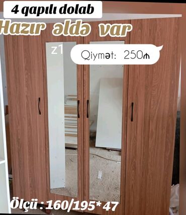 goycayda tecili satilan evler: 4 qapılı dolab satılır təcili.Yenidir, istifadə edilməmiş.Ölçü