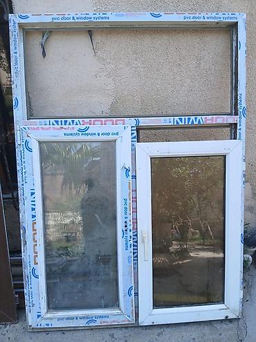 plastik qapilar: PVC pəncərə və qapılar dəsti Tərkib: - Ağ rəngli PVC pəncərə blokları — 1