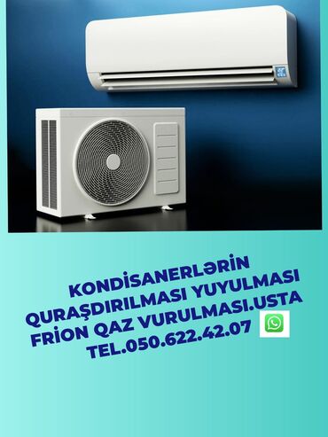 kondisionerlərin yuyulması: Təmir, Kanal tipli kondisionerlər, Frion vurulması