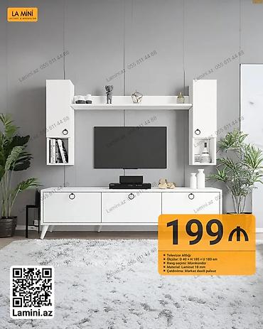 Ev və bağ: Televizor altlığı və asma modullar dəsti - Ölçü: Dərinlik 40 sm × — 1