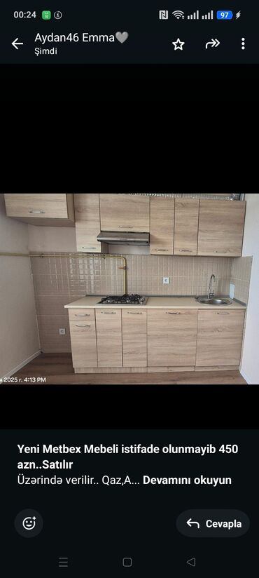 metbex mebelleri: *Yeni Metbex Mebeli istifade olunmayib 450 azn. Satılır* Üzərində
