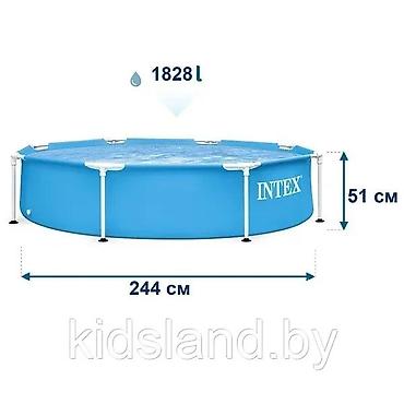 басень: Каркасный бассейн Intex Metal Frame Pool 244 × 51 см - Объем: 1828 л — 2
