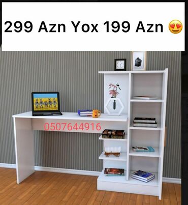 Uşaq masaları: Oğlan və qız üçün, Yeni, Siyirməli, Yazı masası, Stulsuz — 6