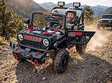 Električni dečiji džip 4x4 – terenski ride-on automobil za dvoje dece