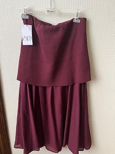 deri etek: Midi Ətək, Zara, Şifon, L — 1