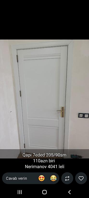 Giriş qapıları: Məhsul: Seyf qapı - Ölçü: 205 x 100 sm - Material: metal, ön paneldə — 15