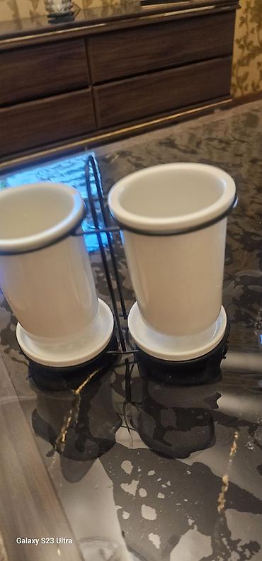 Mətbəx aksesuarları: İki bölməli keramika gasiglog qab dəsti – damcılı filtrli. - Məhsul — 1