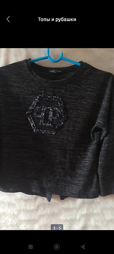 Топы и рубашки: Рубашка, цвет - Черный, Б/у — 3