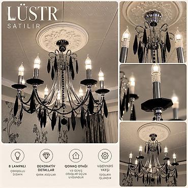 palma agaci aliram: Çılçıraq, 8 lampa, Metal — 1