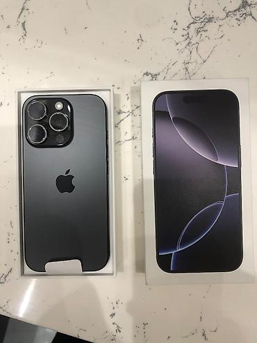 Apple iPhone: IPhone 16 Pro, 128 GB, Black Titanium, Zəmanət — 1