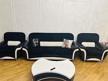 divan satisi: Qonaq otağı üçün 3-lü dəst: divan + 2 kreslo divan rahatlığla Açıla — 1