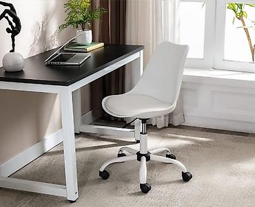 Kancelarijske stolice: Radna stolica na točkićima – bela - Moderan minimalistički dizajn sa — 3