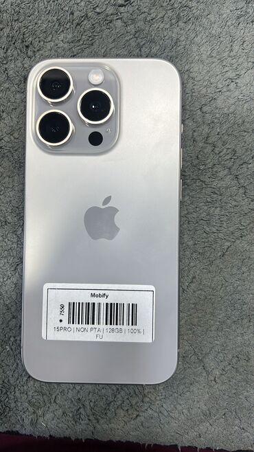 чехол на айфон se: IPhone 15 Pro, Колдонулган, 128 ГБ, Natural Titanium, Каптама, Кабель, Куту, 100 %