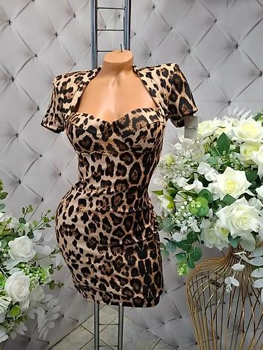 mini torbice: Ženska mini haljina sa leopard printom - Kroj: uska silueta koja — 1