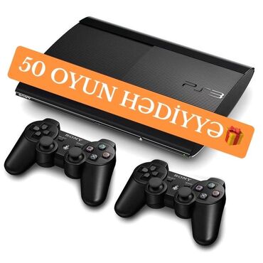 PS3 (Sony PlayStation 3): 6 ay 75 azn •500 gb yaddaş •Üzərində 2 ədəd joystick verilir