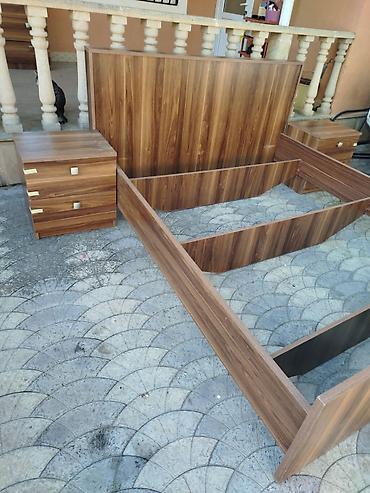 Мебель для дома: İki nəfərlik taxt və tumbalar dəsti - Material: taxta teksturalı — 5