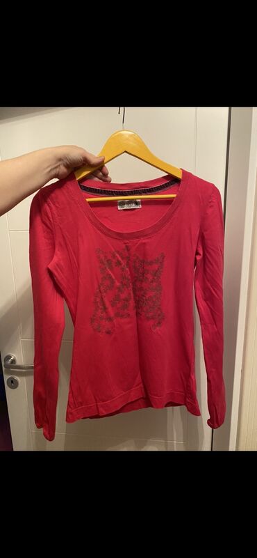 pamučne haljine tunike: L (EU 40), Cotton, Single-colored, color - Red