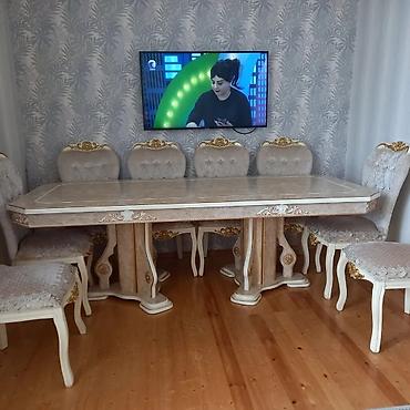 mdf panel: Qonaq otağı üçün, Yeni, Açılmayan, Dördbucaq masa, 6 stul — 3