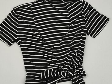 czarne t shirty z dekoltem v: Top SinSay, L, stan - Dobry