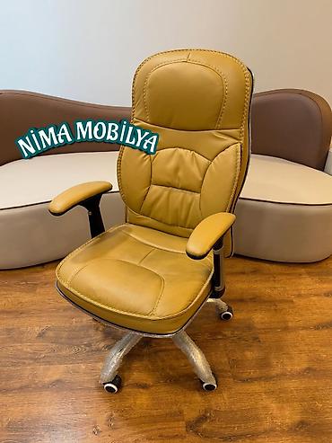 Ofis və oyun kresloları: Yeni, Təkərli, Qolları tənzimlənir, Dəri — 7