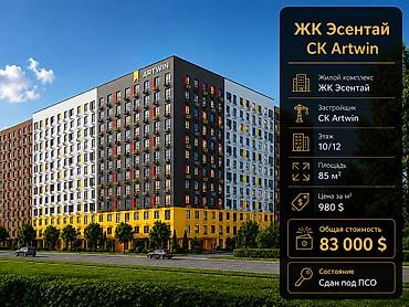 artwin: 3 комнаты, 85 м², АЮ Гранд Элитка, 10 этаж, ПСО (под самоотделку) — 1