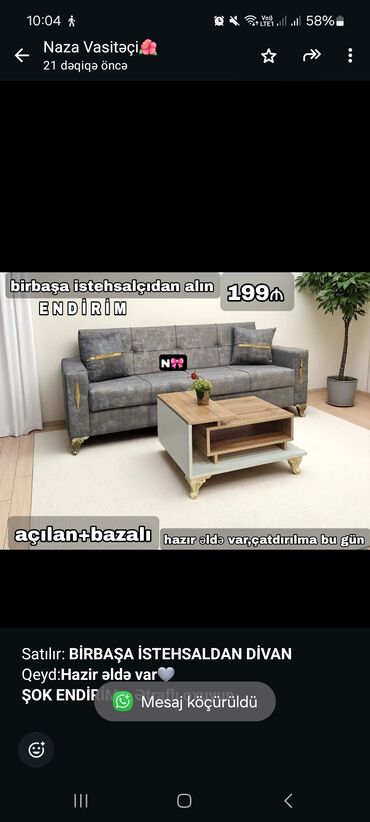 söküntü taxta: Divan, Qonaq otağı üçün