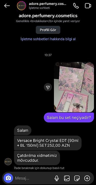 qadın paltolari: Versace Bright Crystal pour femme – hədiyyəlik set(252 manata alınıb — 3