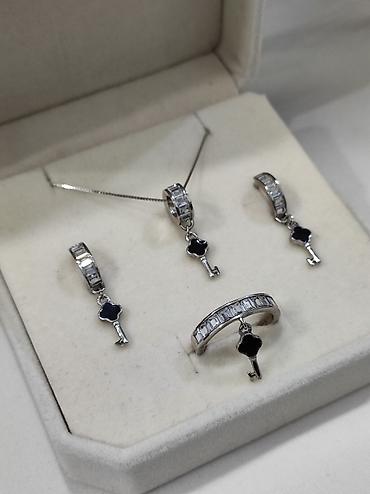 Серебряные наборы украшений: Серебряный Набор+ Цепочка Дизайн под Ванклиф Серебро 925 пробы — 5