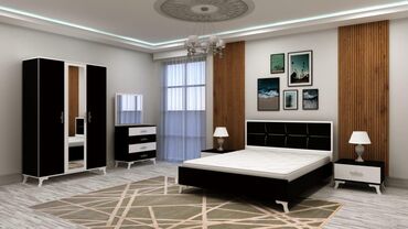 Yataq otağı dəstləri: İkinəfərlik çarpayı, Dolab, Komod, 2 tumba, Rusiya, Yeni — 8